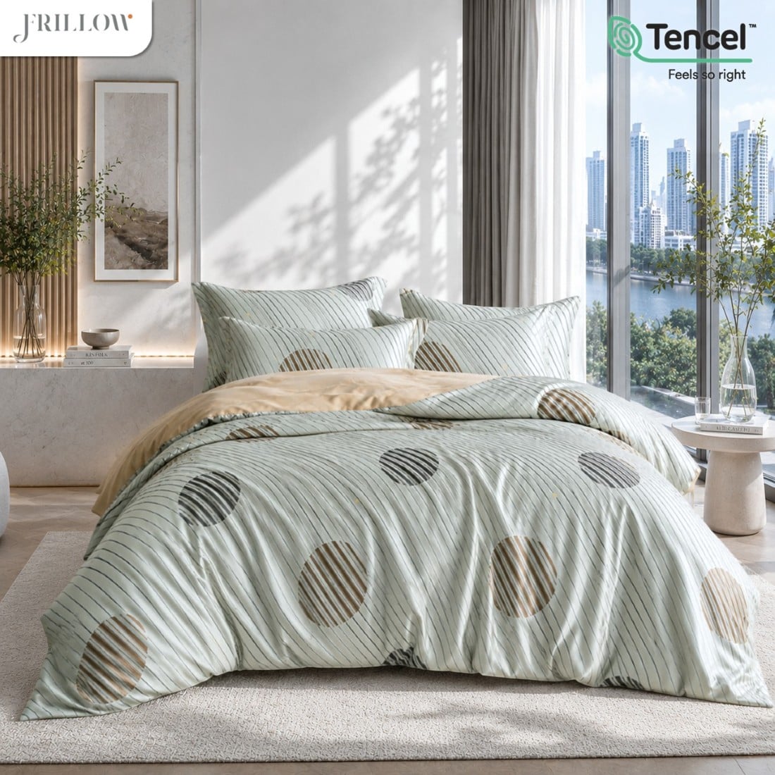 ปลอกผ้านวม 60X80 นิ้ว FRILLOW TENCEL&trade; 1180TC สี VIRIDESCENT